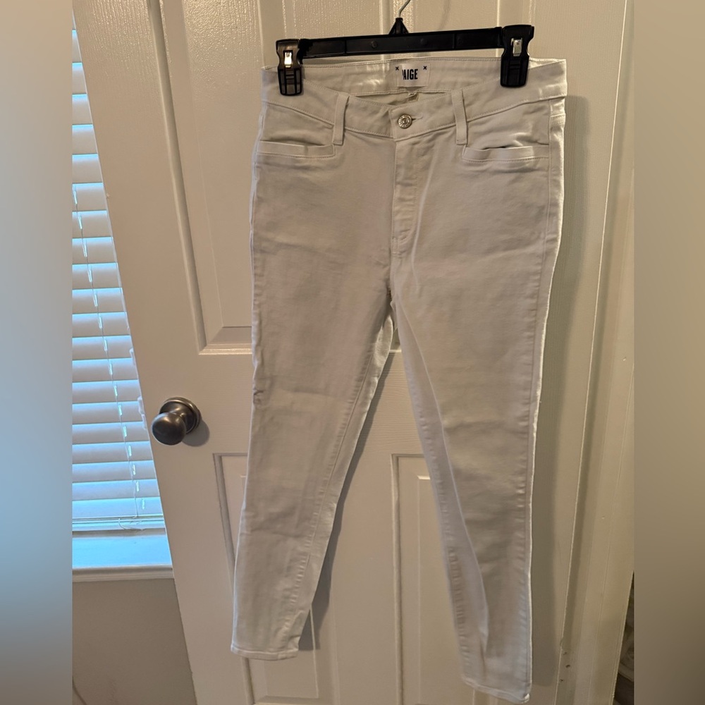 PAIGE Women's White Skinny Jeans